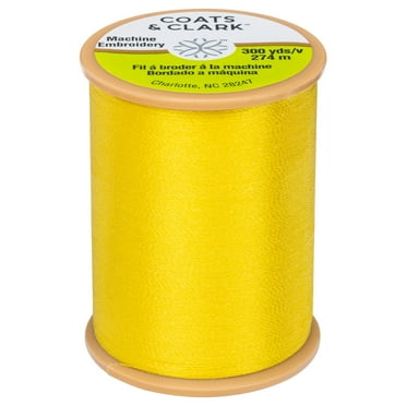 Coats & Clark Trilobal Embroidery Sun Yellow Polyester Thread, 300 Yards
