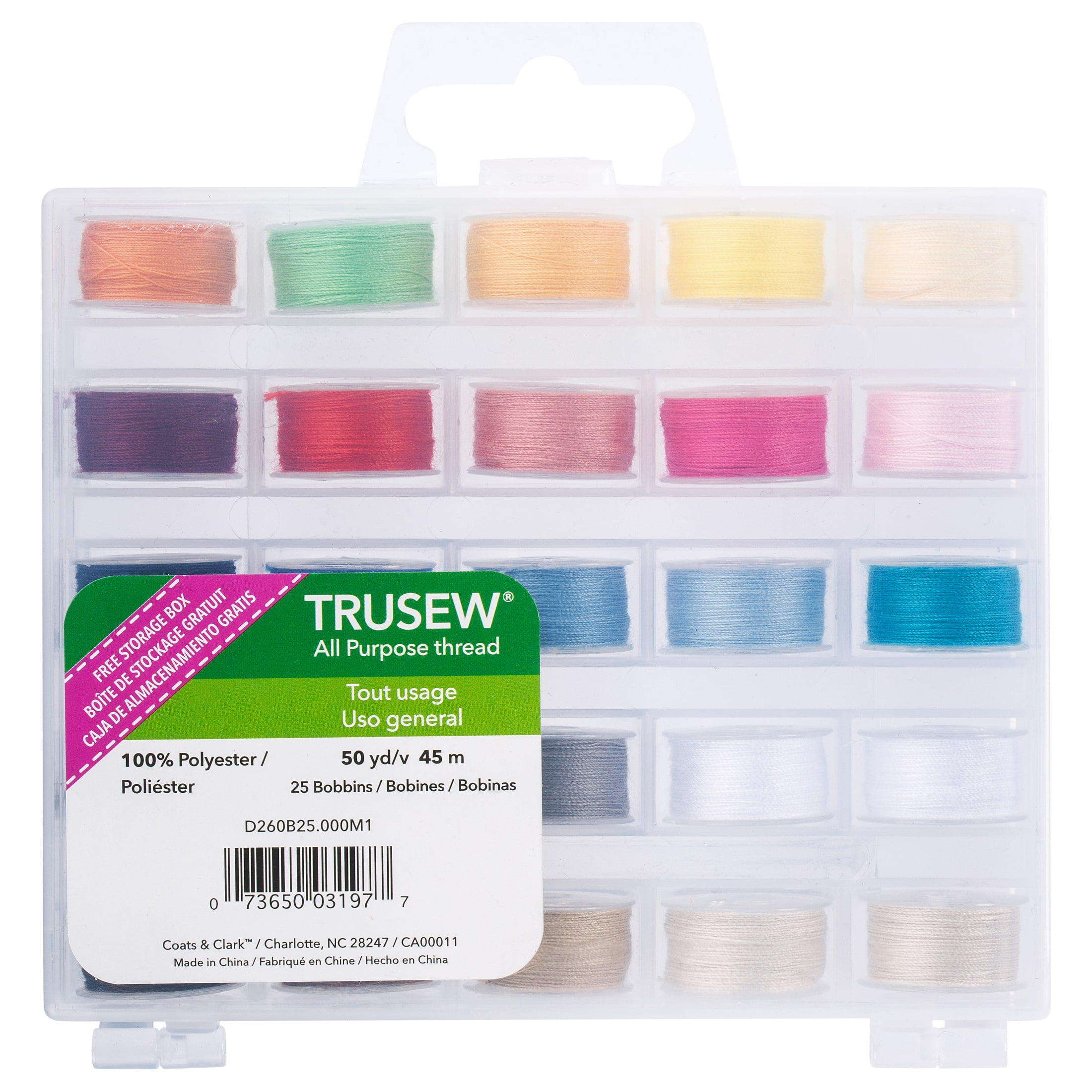 TureClos Sewing Thread Box 42 Spools Large Capacity Plastic