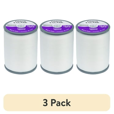 (3 pack) Coats & Clark Upholstery White Nylon Thread, 150 Yards