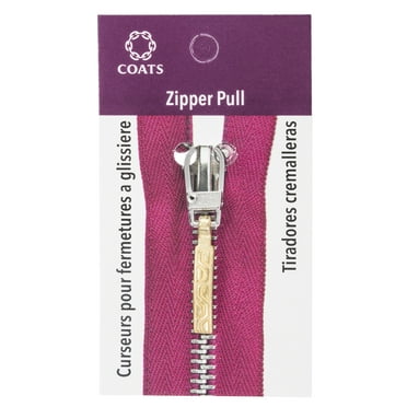 Coats & Clark Zipper Pulls, Metal, Gold Embossed Aztec
