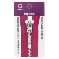 Coats & Clark Zipper Pulls, Metal, Silver Embossed Aztec