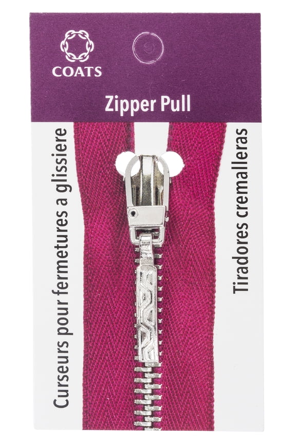 Zipper Pulls, Metal, Silver Embossed Aztec