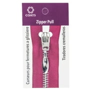 Coats & Clark Zipper Pulls, Metal, Silver Tear Drop