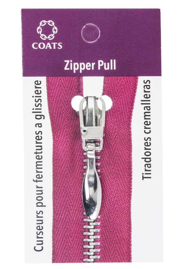 Zipper Pulls, Metal, Silver Tear Drop