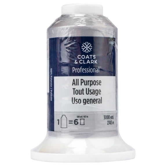 Coats & Clark&trade Professional All Purpose Nugrey Polyester Thread, 3000 Yards 35 Weight