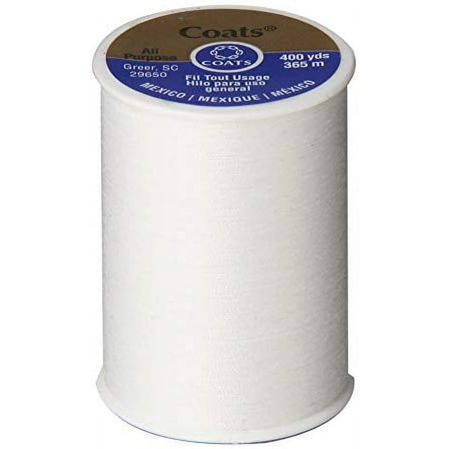 Coats Dual Duty AllPurpose White Thread, 400 Yd.