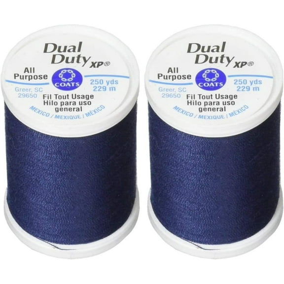 Coats Dual Duty XP General Purpose Thread 250yd, Freedom Blue (S910-4880), 2-pack