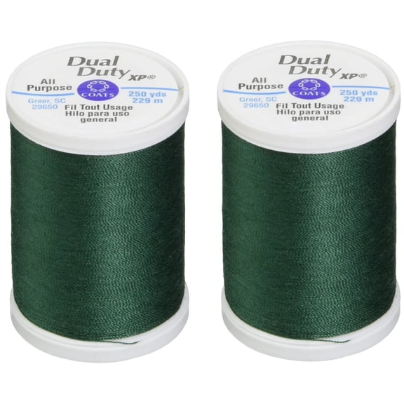 Coats Dual Duty XP General Purpose Thread 250yd, Hunter Green (S910-6750), 2-pack