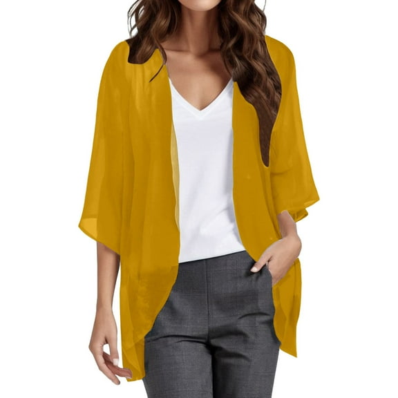 Coats Lightweight for Women Solid Puff Sleeve Cardigan Casual Tops