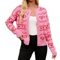 thumbnail image 1 of Coats Lightweight for Women Valentine Knitted Cardigan Sweater Fashion Tops, 1 of 5