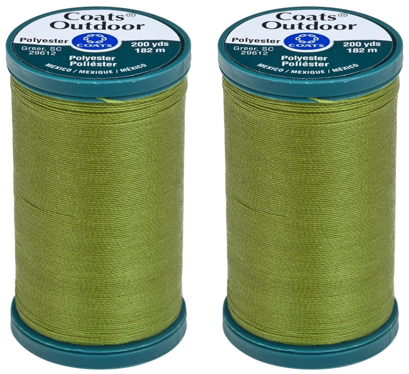Coats Outdoor Living Thread 200yd, Chartreuse (S971-6920), 2-pack ...