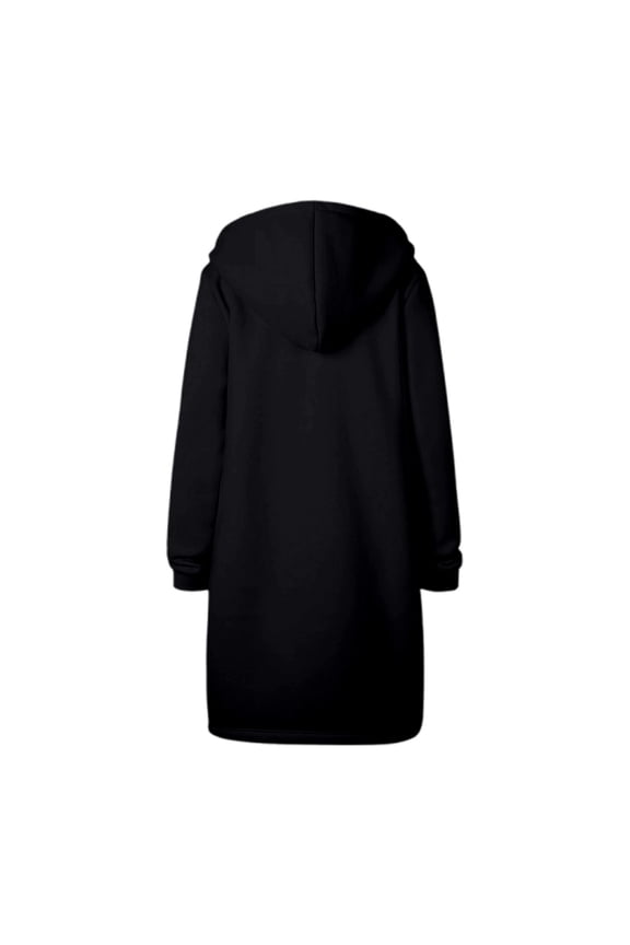 Coats Plus Size for Women Hooded With Pockets Zip Up Windproof Rain Trench Blouses,Black,L