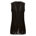thumbnail image 1 of Coats Plus Size for Women Long Over The Knee Down Vest Tassel Outwear,Black,M, 1 of 6