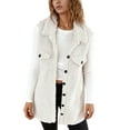 thumbnail image 1 of Coats Plus Size for Women Loose Sleeveless Fleece Vest Button Front Faux Shearling Outwear,White,XL, 1 of 5