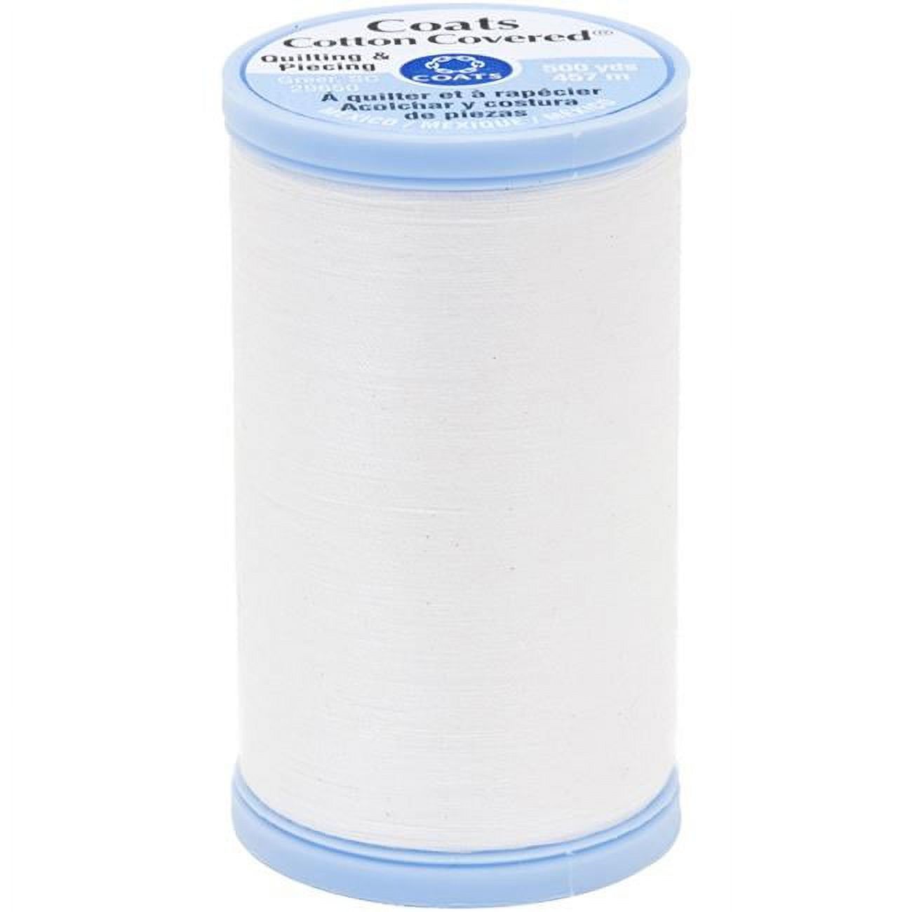 Coats Cotton Covered Quilting & Piecing Thread 500yd-White - image 1 of 4