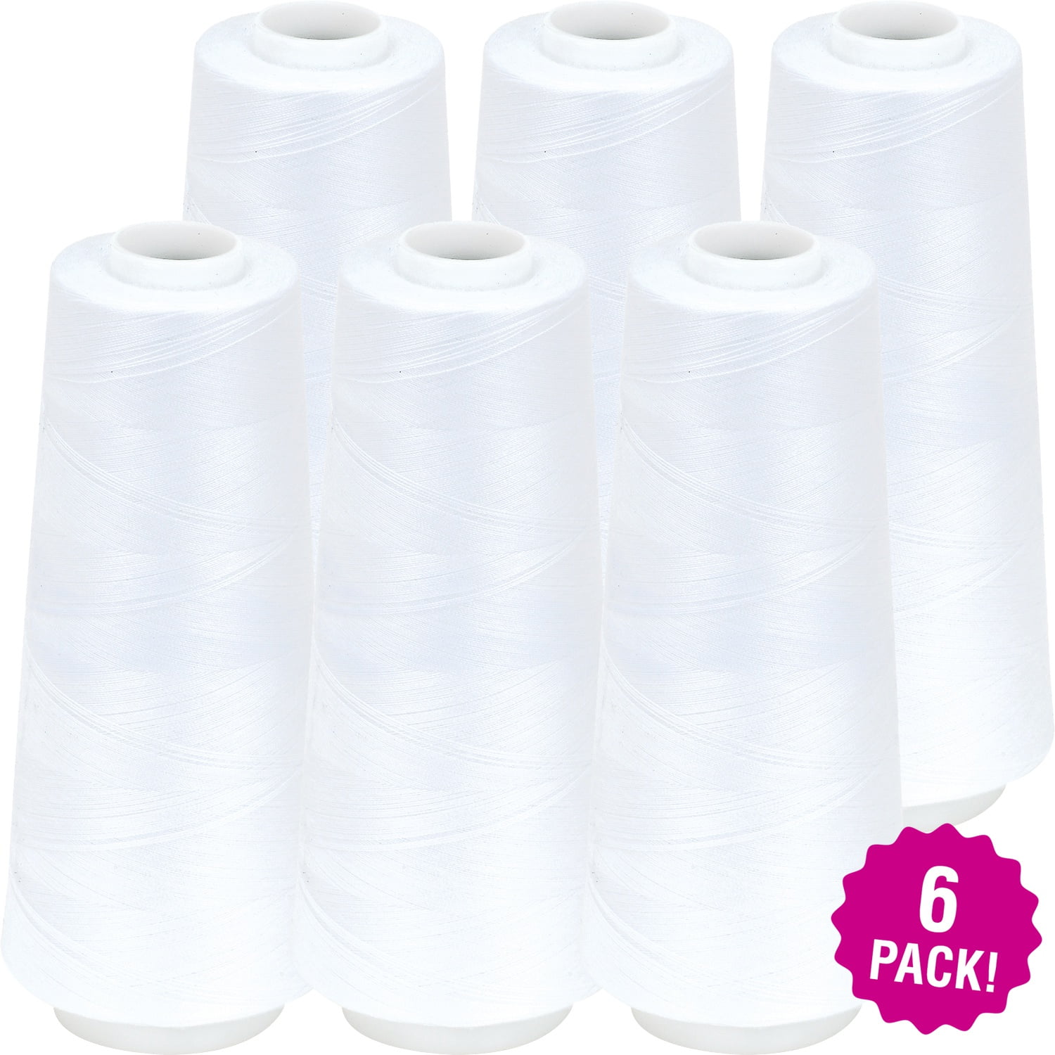 Coats Surelock Overlock Thread 3,000yd - White, Multipack of 6 ...