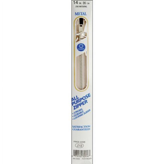 Coats Thread & Zippers All-Purpose Metal Zipper, 14-Inch, Natural Multi-Colored