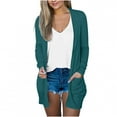 thumbnail image 1 of Coats for Women Blazer Jackets for Women Womens Ladies Solid Casual Cardigan Long Sleeve Coat Pockets Outerwear Black Cardigan for Women Clearance on Sales Womens Coat（Army Green,S）, 1 of 5