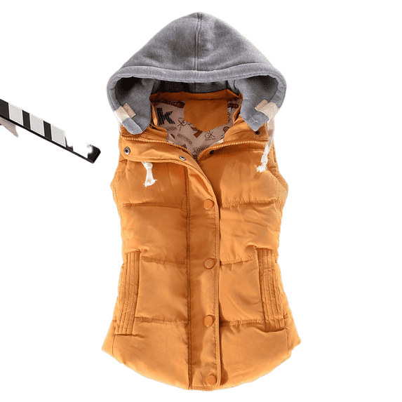 Coats Women Jackets Casual Autumn Winter Sleeveless Warm Thicken Hooded Cotton Waistcoat Vest Women Clothing