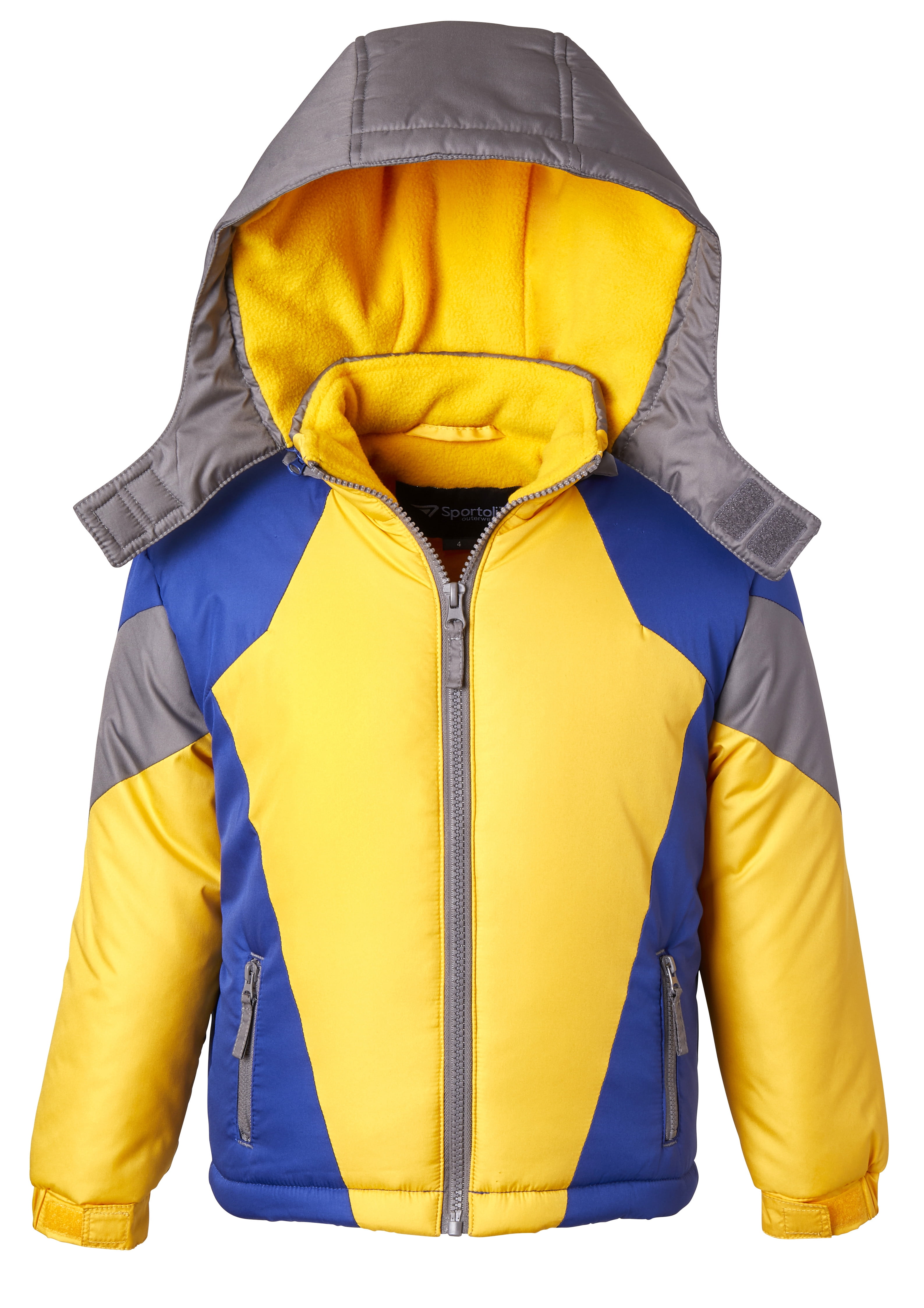 Coats for Boys Fleece Lined Snowboard Hooded Colorblock Winter Puffer ...