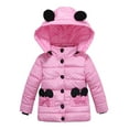 thumbnail image 1 of Coats for Girls 5-6 Winter Down Coats Kids Baby Boys Girls Cute Dots Printed Light Padded Jacket Bear Hooded Outerwear,Z9-Pink,3-4 Years, 1 of 4