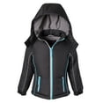 thumbnail image 1 of Coats for Girls Fleece Lined Hooded Colorblock Winter Puffer Jacket - Black (7), 1 of 8