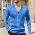 thumbnail image 1 of Coats for Men Plus Size Cardigan Knitted Long Sleeve Hoodless Casual Solid Color Casual Outwear Jackets,Jackets for Men Blue XS, 1 of 6
