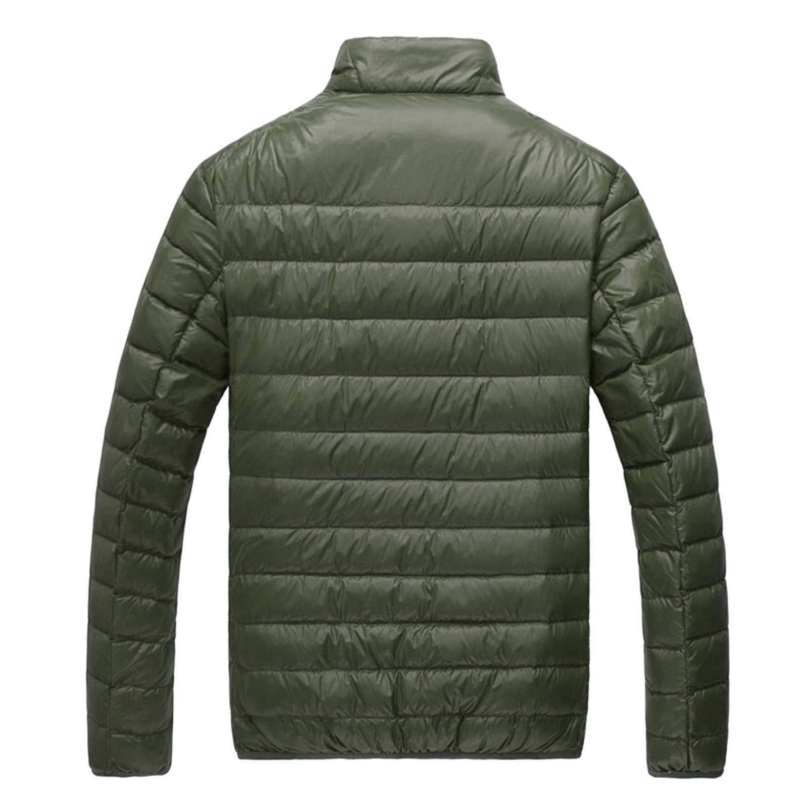 Coats for Men Winter Solid Stand Collar Down Lightweight Warm Outwear ...