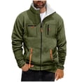 thumbnail image 1 of Coats for Men Winter Warm Stand Collar Men's Fall Jacket Workout Hiking Functional Pockets Cargo Cozy Trucker Hoodies, 1 of 4