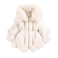 thumbnail image 1 of Coats for Toddler Girls Winter Fleece Jackets Trendy Solid Color Cotton Warm Cute Baby Coat Outerwear Clothing (3-4 Years, White), 1 of 1