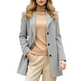thumbnail image 1 of Coats for Women Elegant Single Breasted Mid Length Wool Coat Long Sleeve Outwear Overcoat, Winter Fashion for Women's Wardrobe,Light Gray,XL, 1 of 5