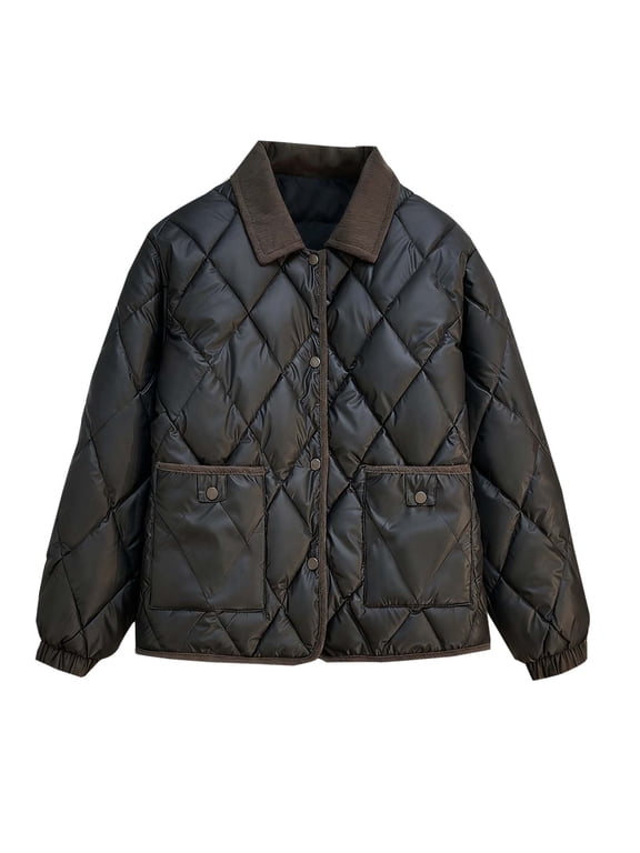 Coats for Women Fashion Solid Color Padded Keep Warm Long Sleeve Parkas Mountain Hiking Trip