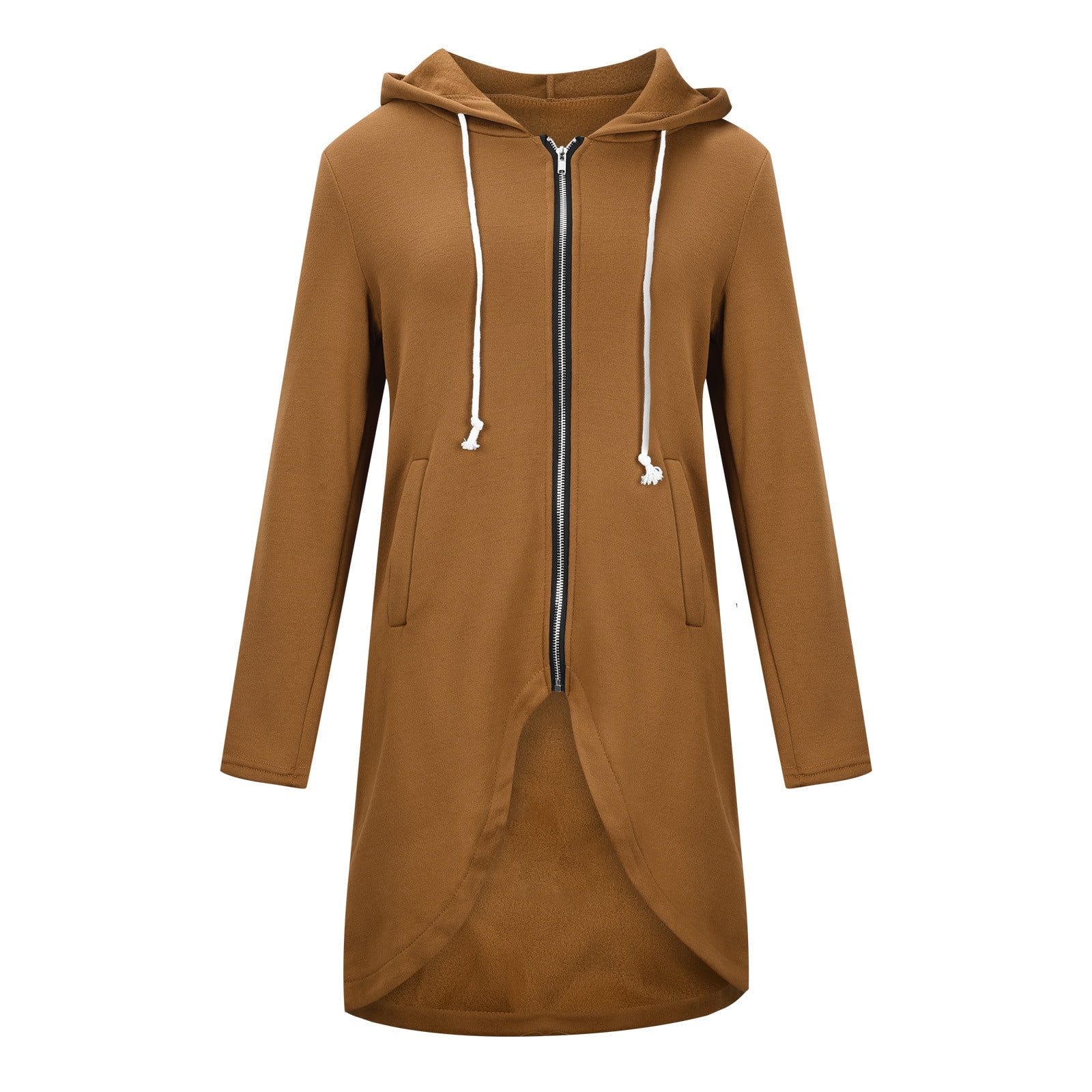 Long sleeve zip up hooded cheap hoodie jacket overcoat
