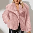 thumbnail image 1 of Coats for Women Lapel Button Cardigan Solid Color Long Sleeved Coat Jacket,Womens Coats Plus Size Pink XXL, 1 of 6