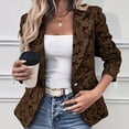thumbnail image 1 of Coats for Women Lapel Floral Print Tailored Blazer Notch Flap Pockets Casual Outwear,Womens Coats Plus Size Brown XXL, 1 of 3