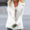 thumbnail image 1 of Coats for Women Lapel Zipper Long Sleeves Solid Color Casual with Pockets Cardigan Coat,Womens Coats Plus Size White XXL, 1 of 6