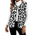 thumbnail image 1 of Coats for Women Leopard Print Vest Warm Sleeveless Blouses,White,S, 1 of 4