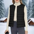 thumbnail image 1 of Coats for Women Lightweight Down Jacket Sleeveless V-neck Winter Puffy Jackets,Womens Coats Plus Size Black XXL, 1 of 6