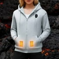 thumbnail image 1 of Coats for Women Long Sleeved Jackets Double Pocket Zipper Hooded Solid Color Casual Outwear,Womens Coats Plus Size Gray XXXXL, 1 of 6