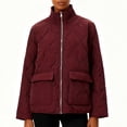 thumbnail image 1 of Coats for Women Polka Pocket Long-sleeved Fleece Padded Jacket Thickened Casual Long Sleeve Parkas,Womens Coats Plus Size Wine XS, 1 of 5