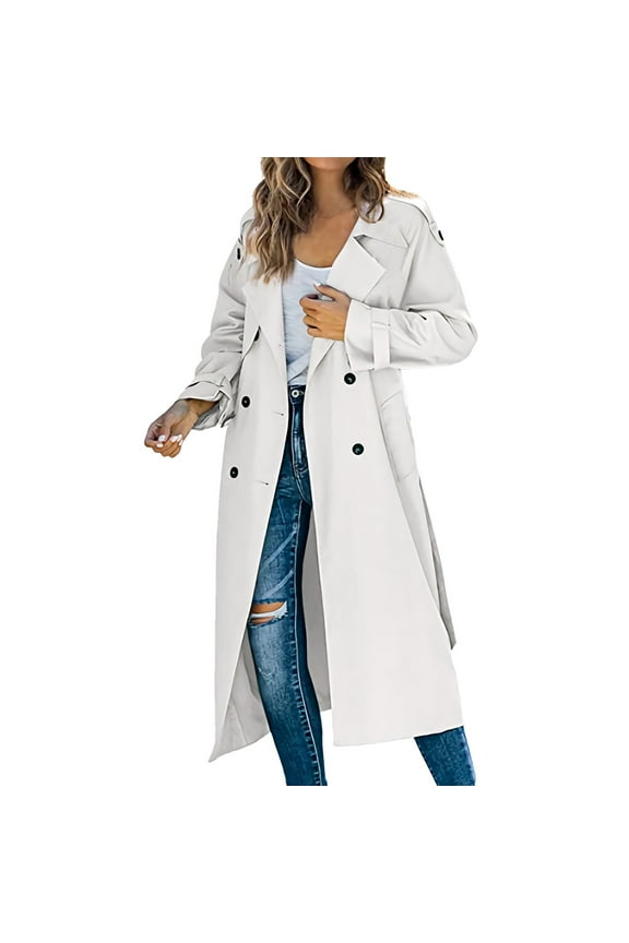 Coats for Women Winter Jackets for Women Women's Mid Length Casual Versatile Trench Coat
