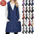 thumbnail image 1 of Coats for Women Winter Plus Size, Women's Casual Winter Long Puffer Stand Collar Sleeveless Puffy Jackets Coat With Pockets, Dark Blue-S, 1 of 8