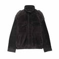 thumbnail image 1 of Coats for Women Zipper Pockets Leather Jacket,Womens Coats Plus Size Brown XS, 1 of 3