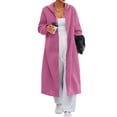 thumbnail image 1 of Coats for Womens Spring Fall Long Cardigans Cable Knitted Open Front Lightweight Long Sleeve Oversized Hooded Outerwear Coat, 1 of 4