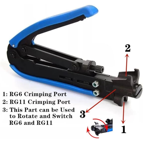 Coax Cable Crimper Tool Kit, Adjustable Coaxial Compression Tool for RG6, RG59, RG11, Coaxial Cable Stripper, RG6 and RG59 Connectors, Female to Female Connectors$$Tools & Hardware Other