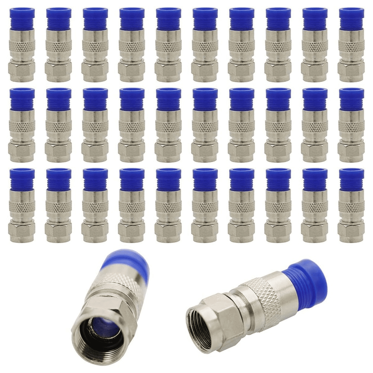 Coax Cable Crimper & Stripper Kit With 40 F Connectors - RG6 RG59 Compression Tool Set