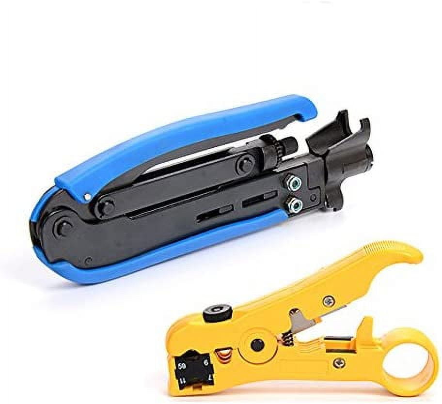 Coax Coaxial Cable FConnector Crimper Stripper Cutter Set Rg6 Rg59