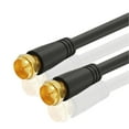 thumbnail image 1 of Coaxial Cable (10 Feet) with F Connectors F-Type Pin Plug Socket Male Twist-On Adapter Jack with Shielded RG59 RG-59/U Coax Patch Cable Wire Cord Black, 1 of 8