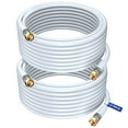 thumbnail image 1 of Coaxial Cable 50 ft Triple Shield - RG6 Coax Cable, TV Cable for Digital TV Aerial, Satellite Cable - Cable Cord Cable Wire- with Gold Plated F Connectors - White, 50 Feet, 2 Pack 50 Feet 2 Pack, 1 of 7