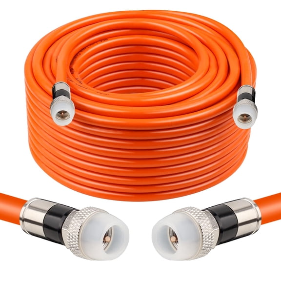 Coaxial Cable 60FT,RG6 Coaxial Cable with Weatherproof Rubber Boot,Direct Burial 75 Ohm RG6 Extension for Digital TV Aerial,High-Speed Internet,Broadband,Satellite-60 Feet
